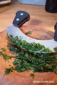 Chopping frozen herbs