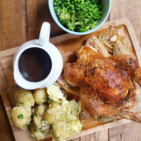 Crispy roast chicken and gravy Home Delish